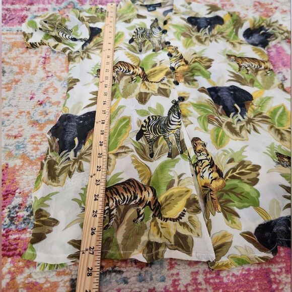 RJ Collection 100% Silk Safari Shirt Small - Picture 9 of 10